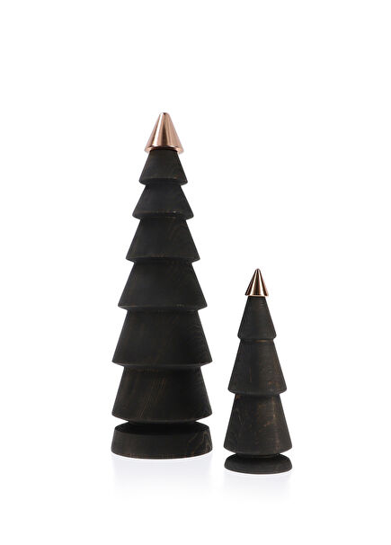 Fir Bronze Detailed Wooden Christmas Tree Set