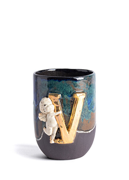 Angel V Harfli Antik Seramik Kupa