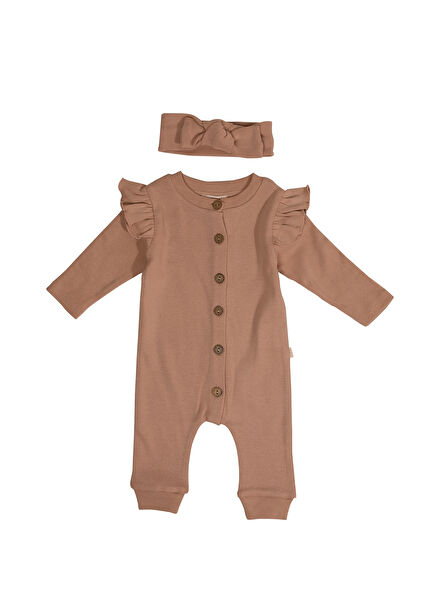 Mink Shoulder Ruffled Girls' Jumpsuit