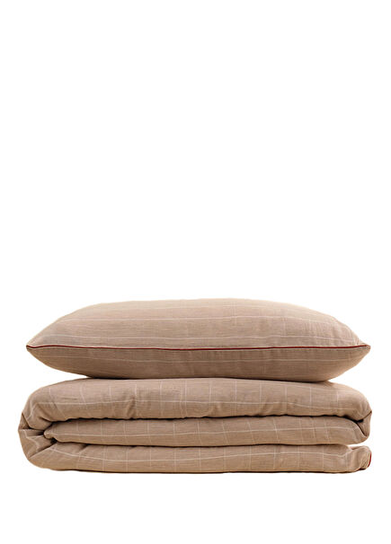 Pura Bej Melanj Çift Kişilik Nevresim Takımı 200x220