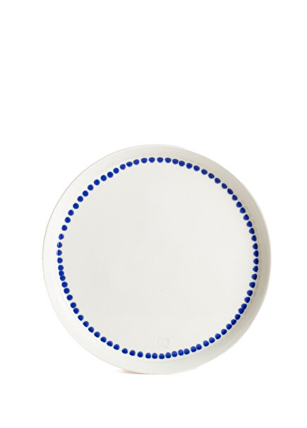 White Navy Blue Porcelain Plate