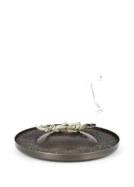 Coho Antique Belly Tepe Hammered Copper Tree Incense Plate
