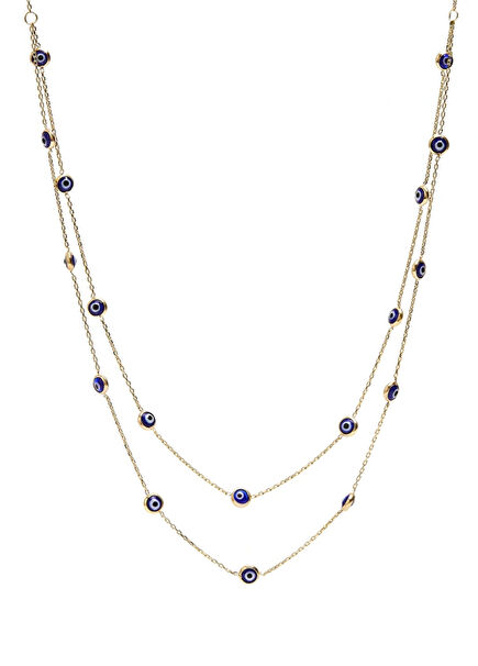 Evil Eye Bead Women's Gold Necklace