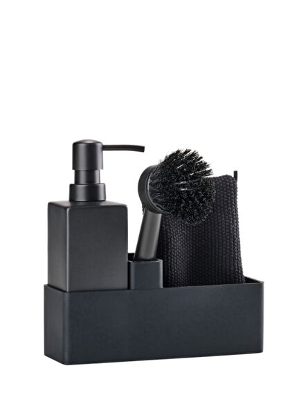 Siyah Seramik 4 Parça Bulaşık Yıkama Seti