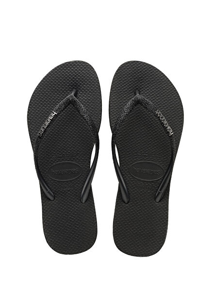 Slim Sparkle Black Women's Beach Slippers