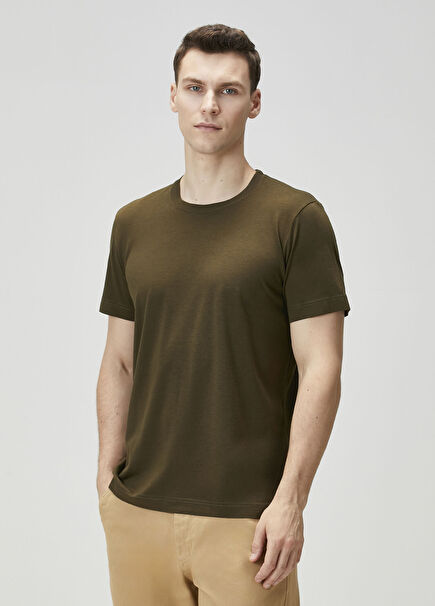 Regular Fit Dark Green Basic T-Shirt