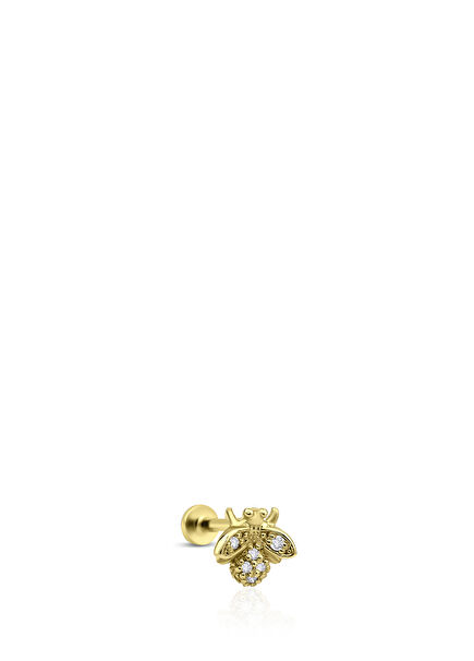 Tsuki Diamond Bee 14K Gold Women's Piercing Earrings