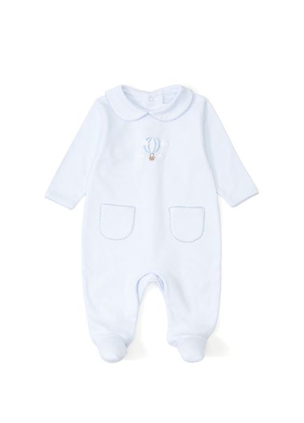 Blue Balloon Embroidered Baby Boy Jumpsuit