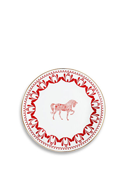 Horse Luck Collection Red Horse Figured Porcelain Service Plate 28 cm