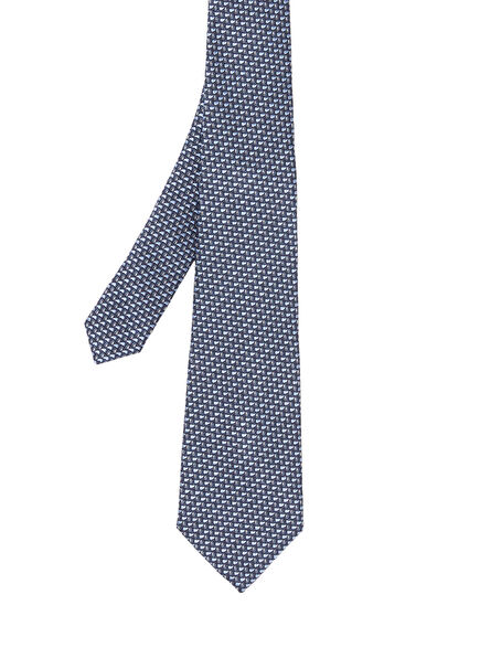 Blue Patterned Silk Tie