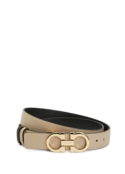 Mink Black Logo Buckle Women's Leather Belt