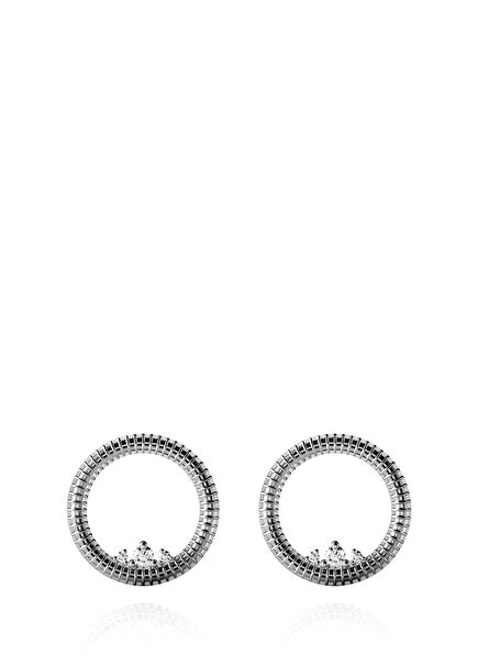 Midi Princess Semita Rhodium Plated 925 Sterling Silver Women's Earrings