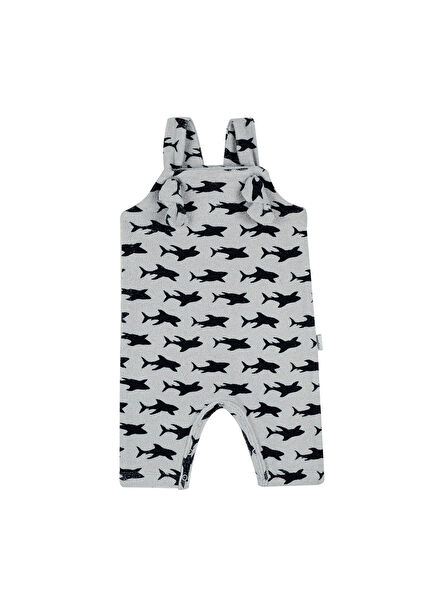 Navy Blue Shark Towel Baby Boy Salopet
