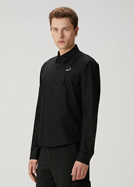 Black Accessory Detailed Shirt