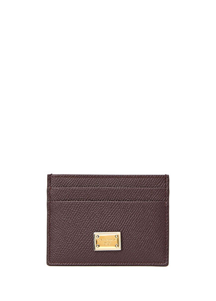 Bordo Logolu Kadın Deri Kartlık