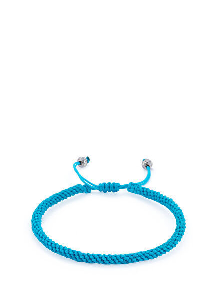 Knot Mavi Erkek Gümüş Bileklik