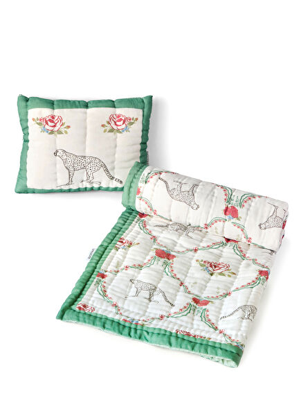 Cheetah El Yapımı Organik Pamuk Çocuk Yatak Örtüsü Takımı