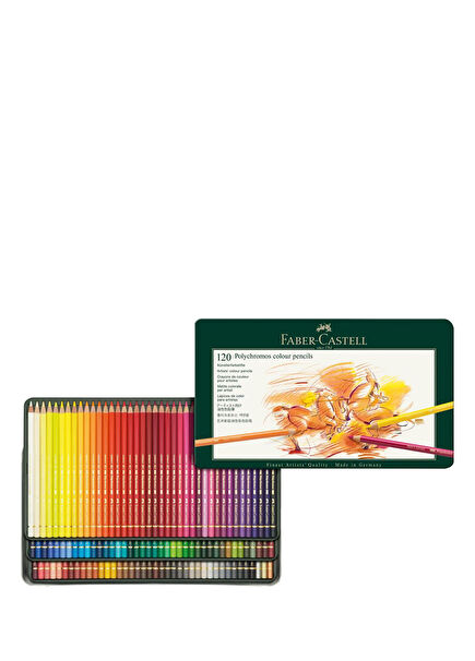 Polychromos Lasting & Vivid Colors Waterproof 120 Pcs Dry Crayons