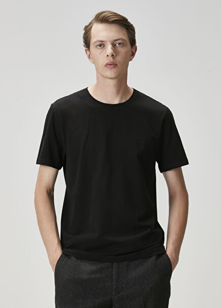 Siyah Logo Baskılı T-shirt