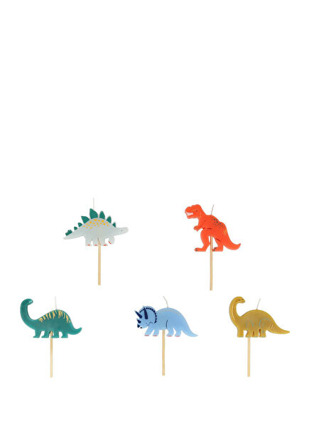 5-Pack Mini Dinosaur Figure Candles