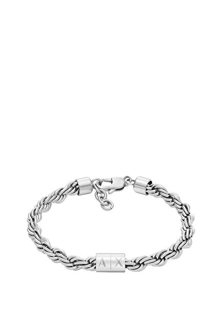 AXG0123-040 Metalik Gri Çelik Erkek Bileklik