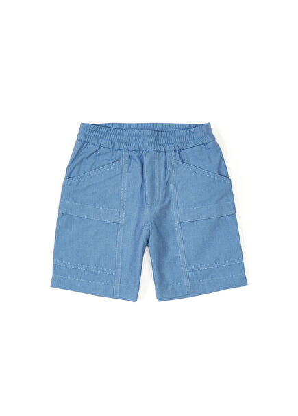 Blue Logo Detailed Boys Shorts