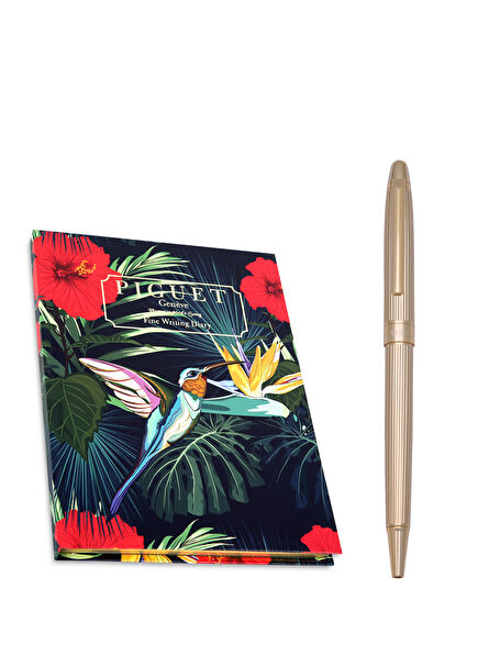 Sigma V l'Doré & Hummingbird's Song 14k Gold Plated Ballpoint Pen and Notebook Set