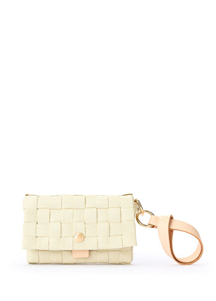Cream Basket Knitted Leather Women's Wallet