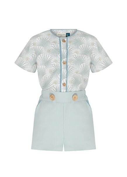 Sunsky Mavi Erkek Çocuk Şort Gömlek Takım