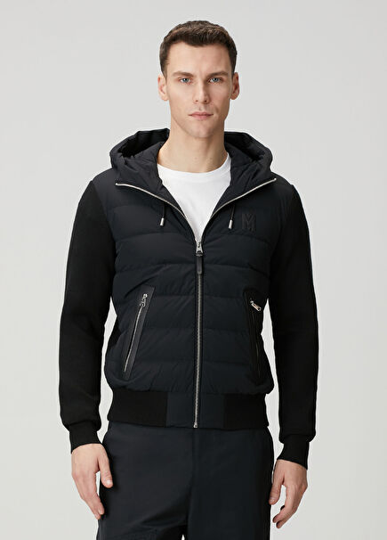 Andrew Siyah Kapüşonlu Mont