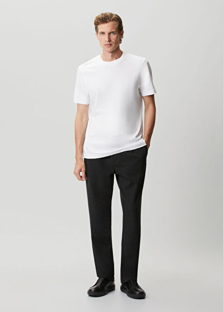 Anthracite Waist Corded Pleated Trousers