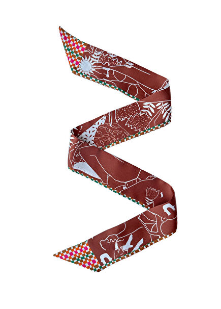 Sun Petite Terracotta Silk Scarf