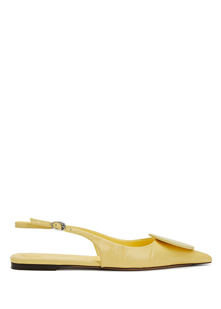 Duelo Light Yellow Women's Leather Ballerinas