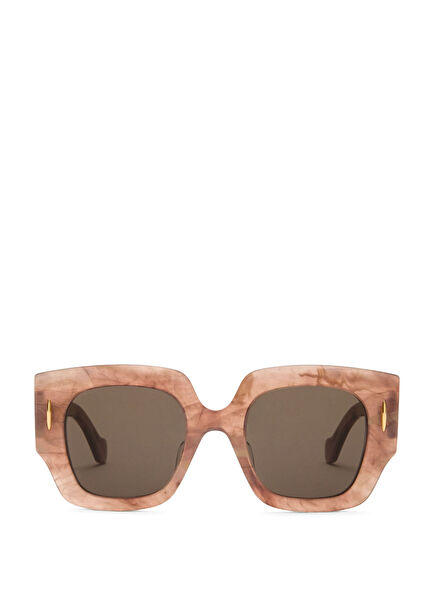Dark Pink Patterned Women's Sunglasses