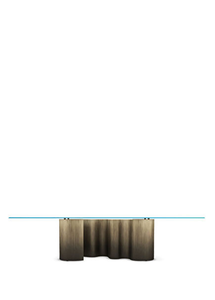 Papel Oxybrass Cam Tablalı Yemek Masası
