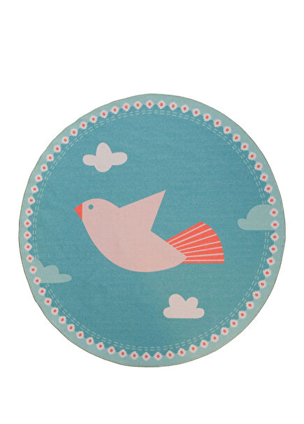 Amulet Bird Mint Yeşili Yıkanabilir Çocuk Halısı 120 cm