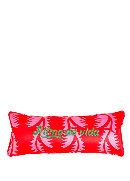 Prusa Pink Red Digital Printed Embroidered Pes Filled Throw Pillow 20 x 55 cm