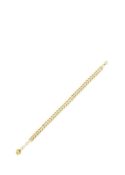 14K Gold Spike Knitted Chain Women's Bracelet