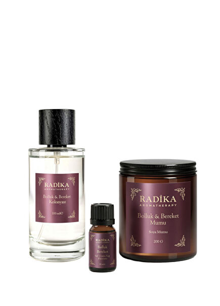 Abundance & Abundance Natural Candle + Cologne and Oil Blend Set