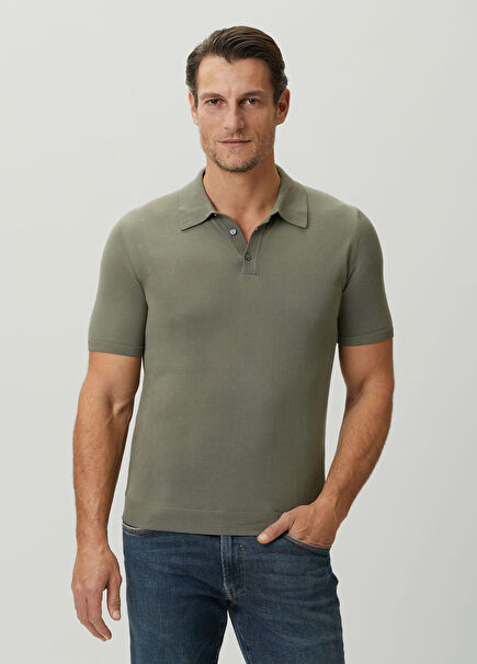 Khaki Polo Knit T-shirt