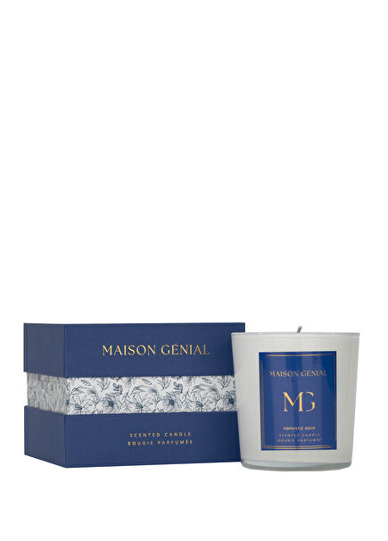 Luxury Sophistic Gold Blue Large Candle 290g