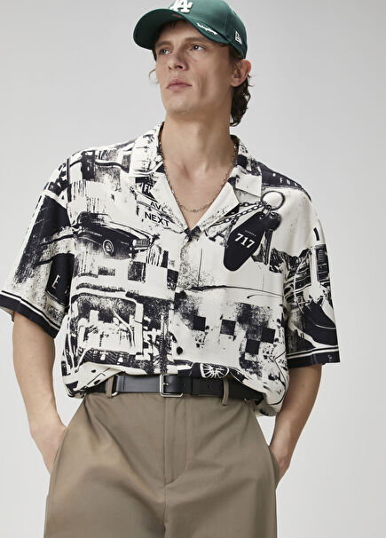 Off White Black Printed Shirt