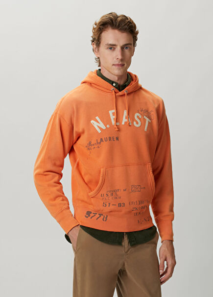 Turuncu Kapüşonlu Sweatshirt
