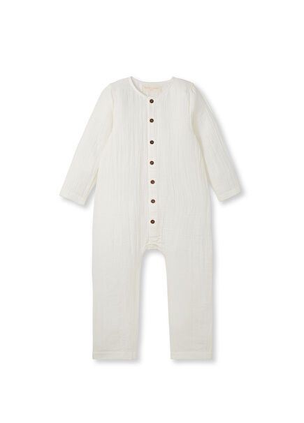 Long Sleeve Ecru Kids Jumpsuit