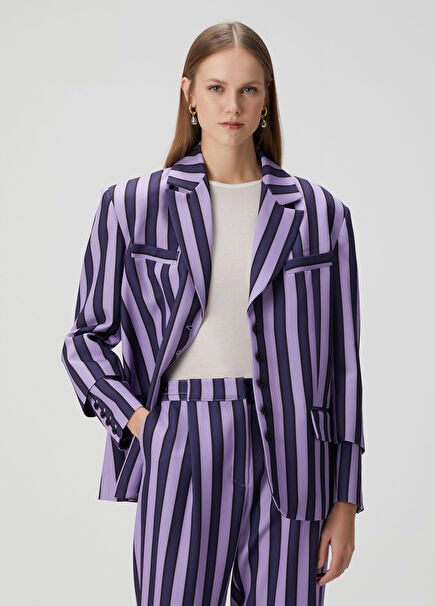 Purple Striped Blazer