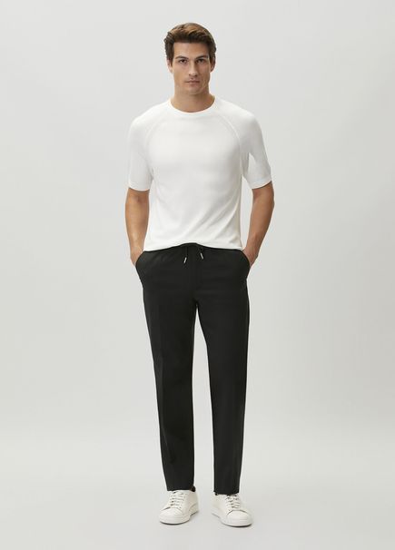 New Alpha Black Wool Pants