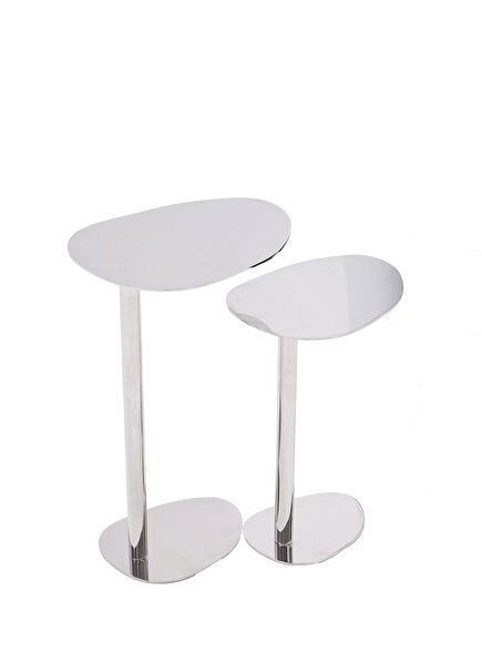 Drink Metallic Silver Side Table