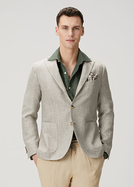 Procida Beige Linen Jacket