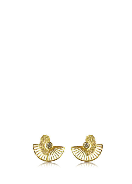 Half In Half 925 Sterling Silver Women's Earrings