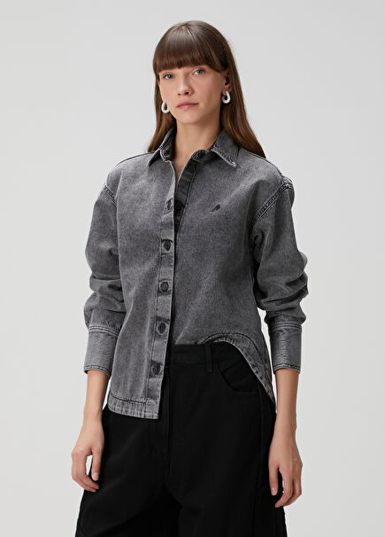 Gri Denim Gömlek